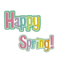 Stickdatei - Happy Spring Schriftzug